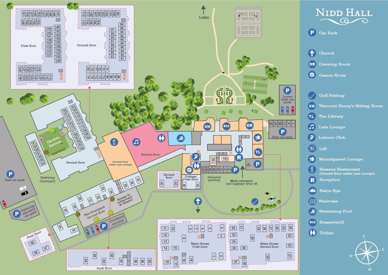 Nidd Hall Hotel map