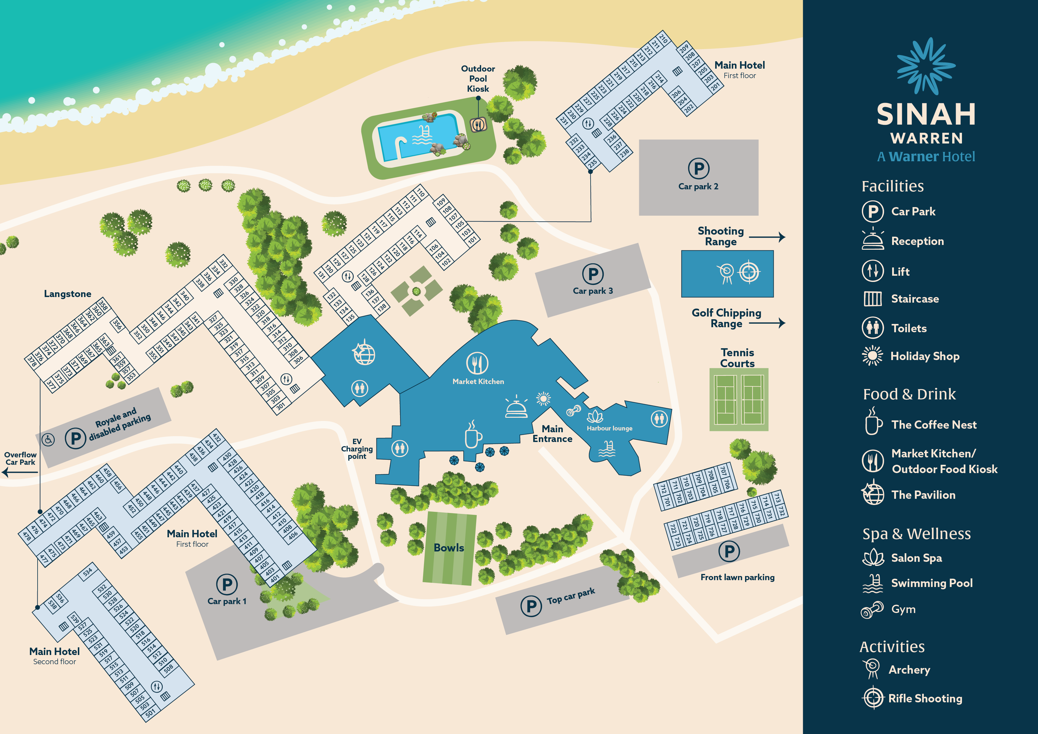 Sinah Warren Hotel map