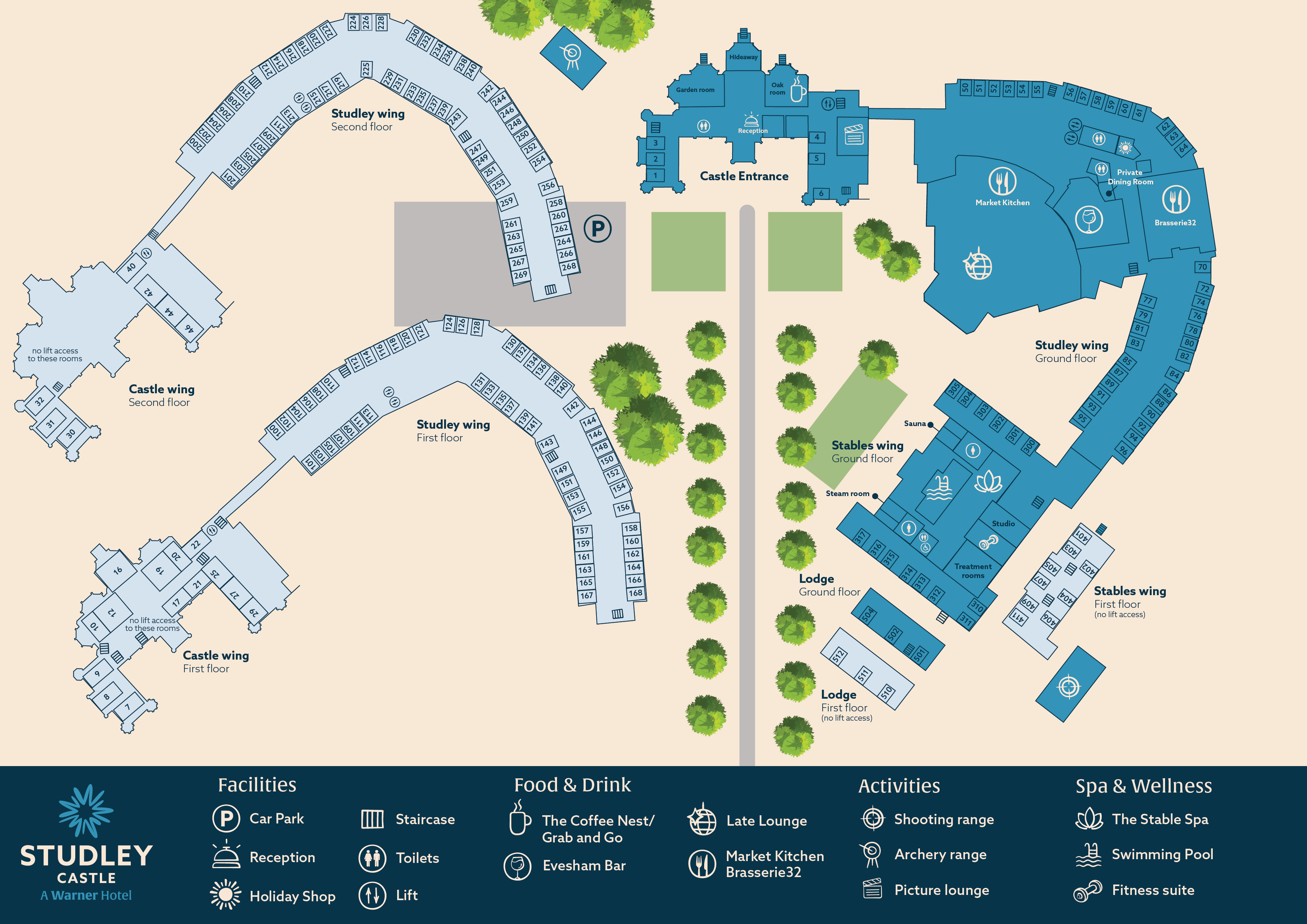 Studley Castle Hotel map