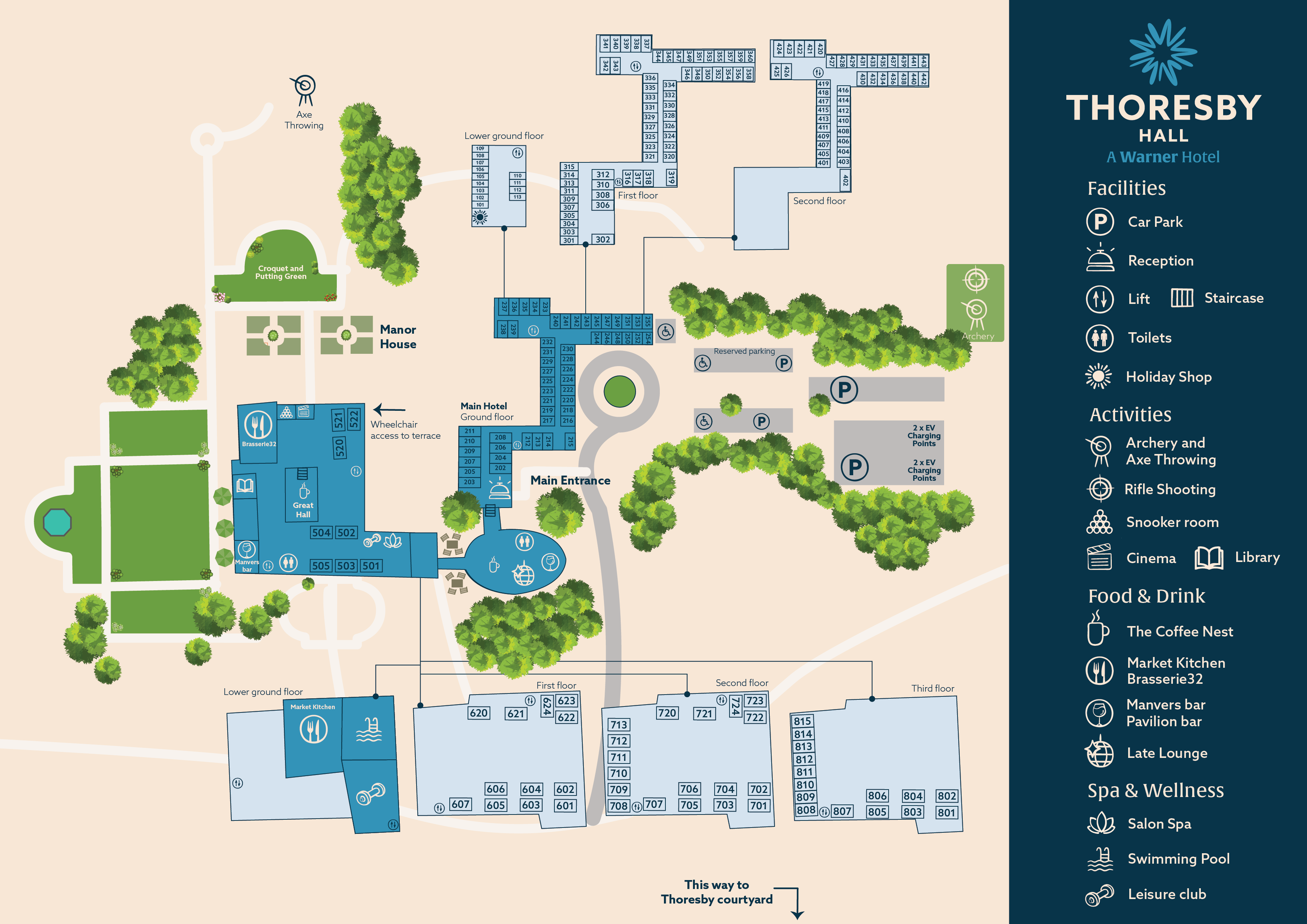 Map of Thoresby Hall